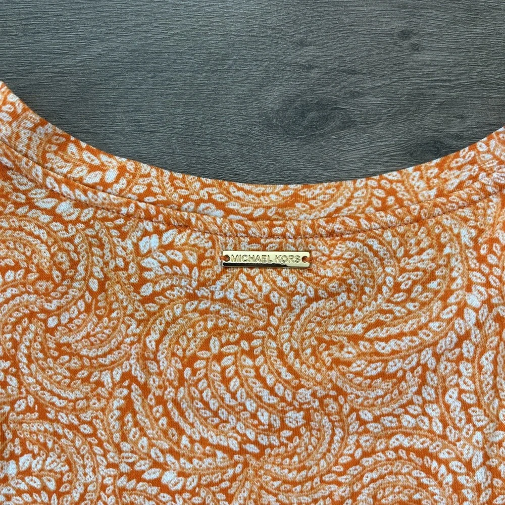 Michael Kors Womens M Top Blouse Sleeveless Orange